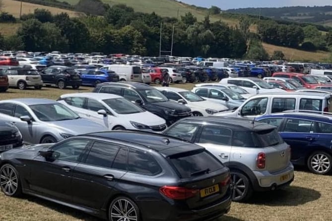 Parking on field at Teignmouth Airshow Broadmeadow car park