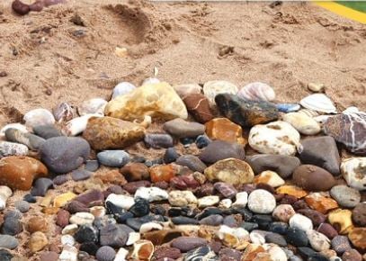 Stone art on the beach