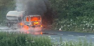 In Pictures: Milk tanker fire on A38 near Ivybridge