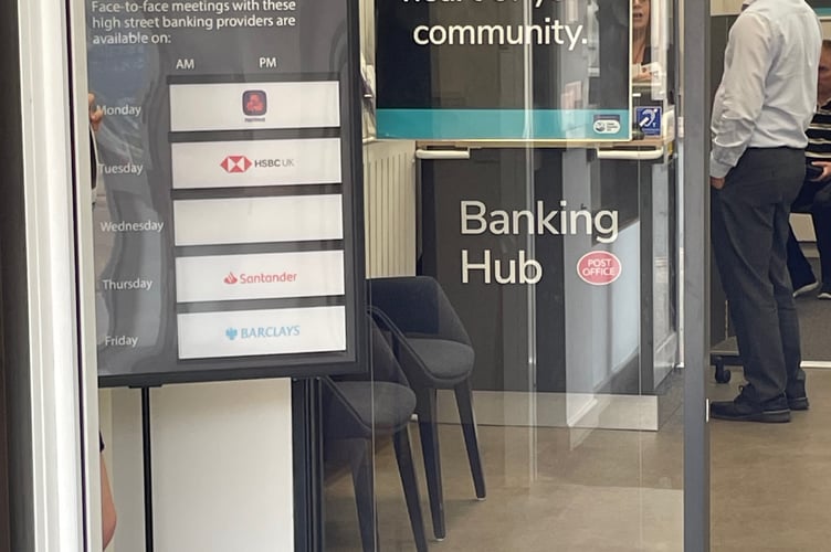 Teignmouth's temporary Cash Access UK banking hub is located in the town's post office