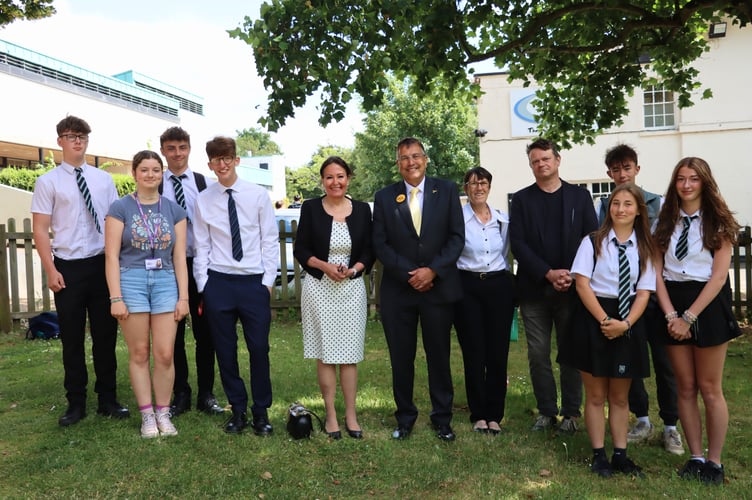 Ryan Stevens, Sadie Davies, Kaden Perryman, Jacob Cousens, Anne Marie Morris, Martin Wrigley, Pauline Wynter, Liam Mullone, Aimee Woollacott, Brandon Moore, Hermione Bird at Teignmouth Community School hustings 