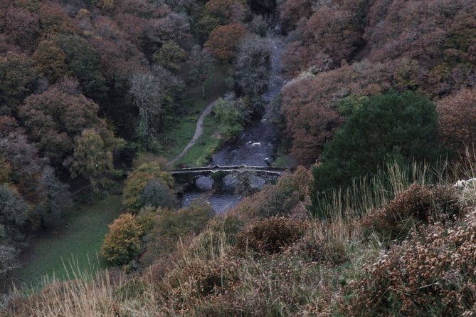 Fingle Bridge, Teign Gorge from Prestonbury Castle