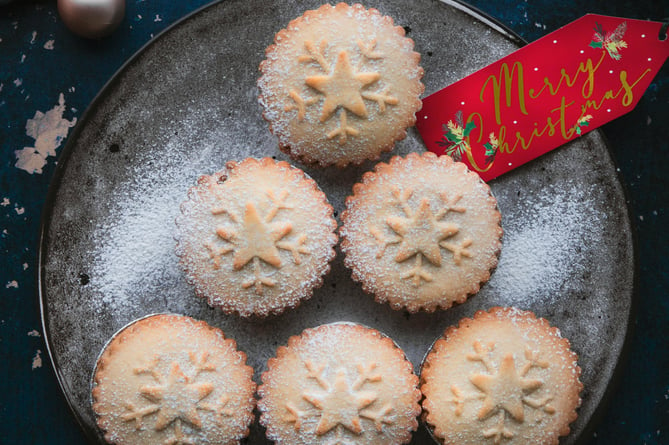 Mince pies on a plate