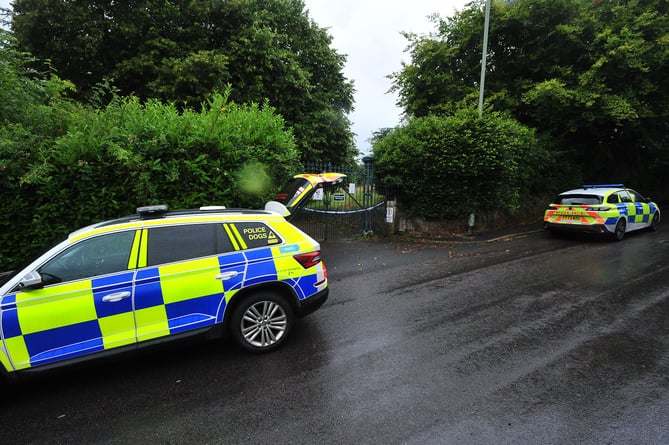 Teignmouth Old Cemetery. Police in Higher Buckeridge Road after following discovery of a body in the grounds