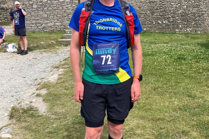 All smiles at the Lundy Island Half-Marathon.