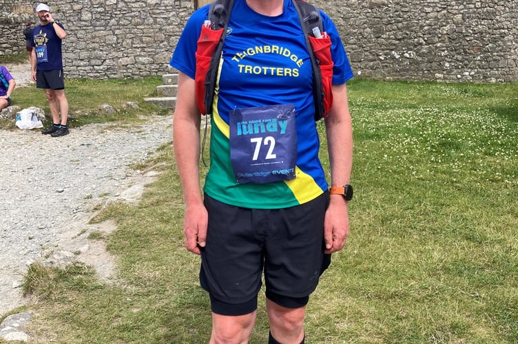 All smiles at the Lundy Island Half-Marathon.