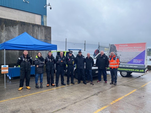 Devon and Cornwall Police at a free maritime property marking event in Teignmouth