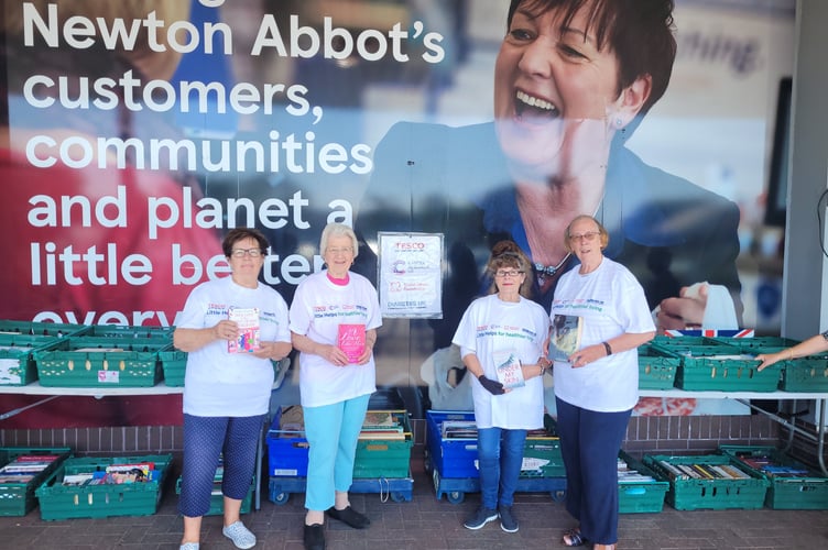 Left to right Diane Dunn, Sue Crow, Carol Dejak and Marilyn Stevens at Tesco, Kingsteignton 