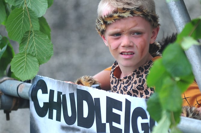 Chudleigh Carnival. Turning back the clock to the stone age at Chudleigh Rock