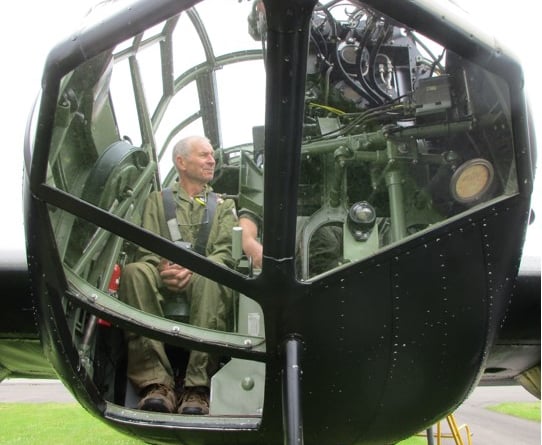 Bovey Tracey resident David Heath who was lucky enough to secure a flight the world's only airworthy Bristol Blenheim - an RAF  light bomber from the start of WW2