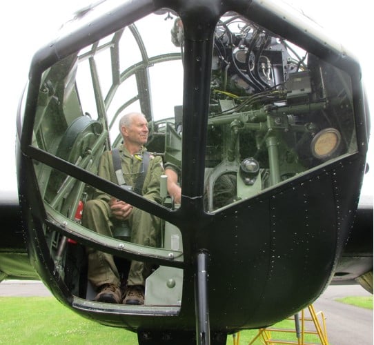 Bovey Tracey resident David Heath who was lucky enough to secure a flight the world's only airworthy Bristol Blenheim - an RAF  light bomber from the start of WW2