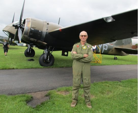 Bovey Tracey resident David Heath who was lucky enough to secure a flight the world's only airworthy Bristol Blenheim - an RAF  light bomber from the start of WW2