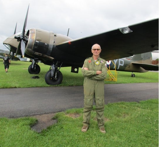 Bovey Tracey resident David Heath who was lucky enough to secure a flight the world's only airworthy Bristol Blenheim - an RAF  light bomber from the start of WW2