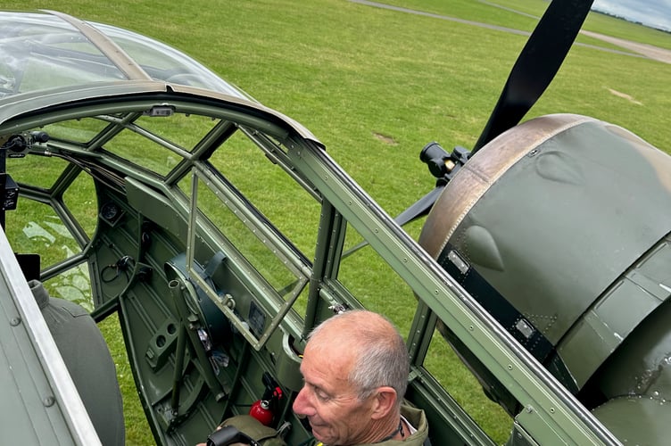 Flight -briefing - David Heath in the cockpit of the Blenheim