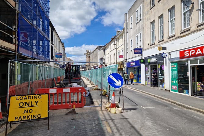 Work at Queen Street, Newton Abbot. 