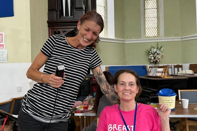 Kirsty and Kaz before the shave. Photo Bob Simpson 