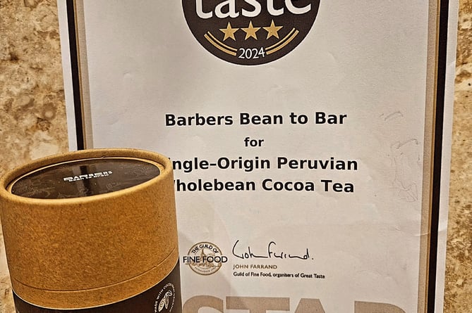 Barbers Bean to Bar Peruvian Cocoa Tea Great Taste Award three stars