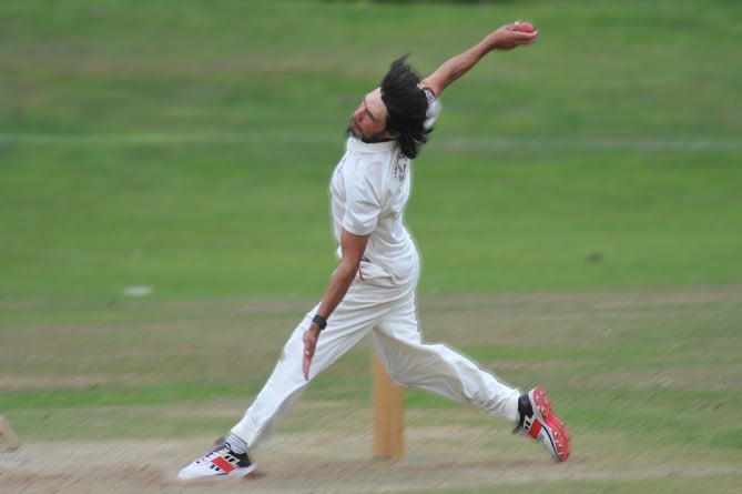 Devon Cricket League D Division West.  Kenn versus Dartington and Totnes. D&T's Alastair Selby 