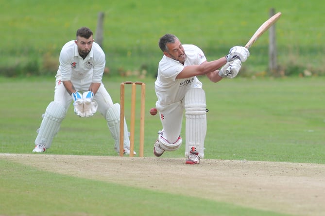 Devon Cricket League D Division West.  Kenn versus Dartington and Totnes. Kenn's Peter Chislett