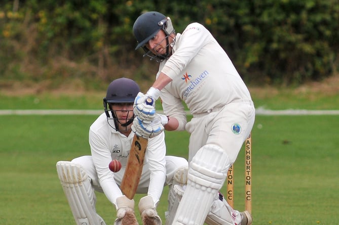 Devon Cricket League C Division West. Ashburton  versus Ivybridge. Ashburton's Steve Edmonds and Ivybridge 'keeper Zach Dunn