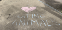 Pro-vegan graffiti appears in town