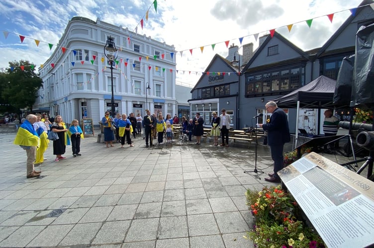 Ukraine Independence Day celebrations in Newton Abbot. 