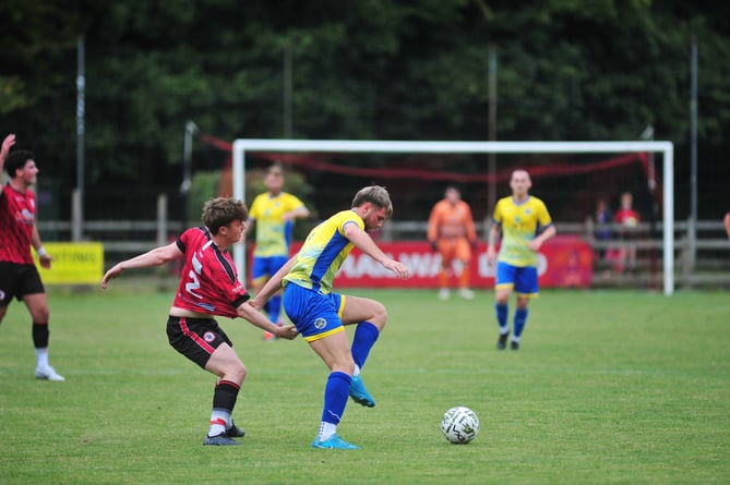 Football. South Devon League Division 1. Bovey Tracey 2nds versus Watts Blake Bearne 1st.