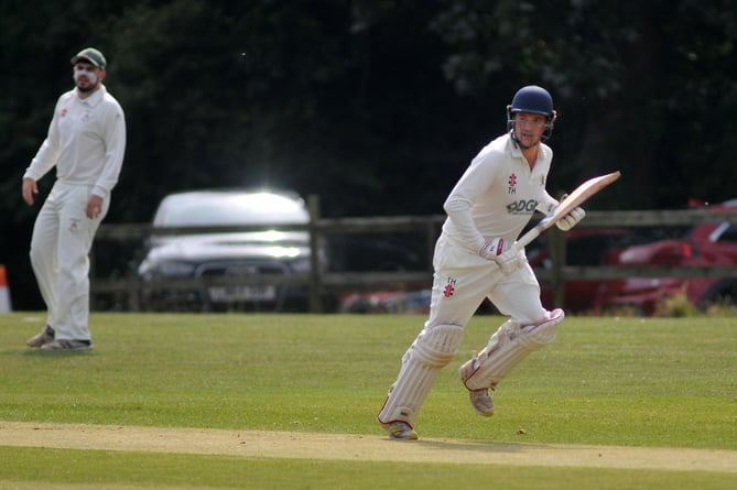 Devon Cricket League A Division.  Abbotskerswell versus Hatherleigh. Abbots' Thomas Heath