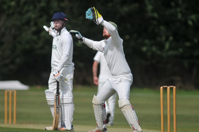 Devon Cricket League A Division.  Abbotskerswell versus Hatherleigh. Hatherleigh 'keeper Niall Leahy