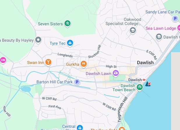 Surfers Against Sewage interactive map shows pollution at Dawlish Town beach. 