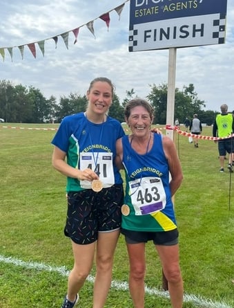 Cheryl Dunn and Vicki Hales, post Woodbury Common 10K