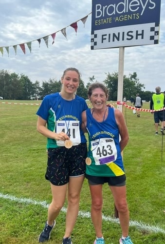 Cheryl Dunn and Vicki Hales, post Woodbury Common 10K