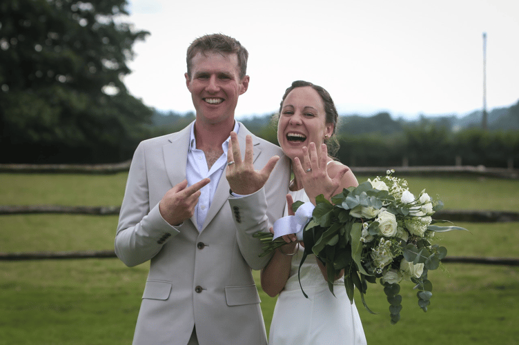 Tim and Susanna, the Trotters' newly weds