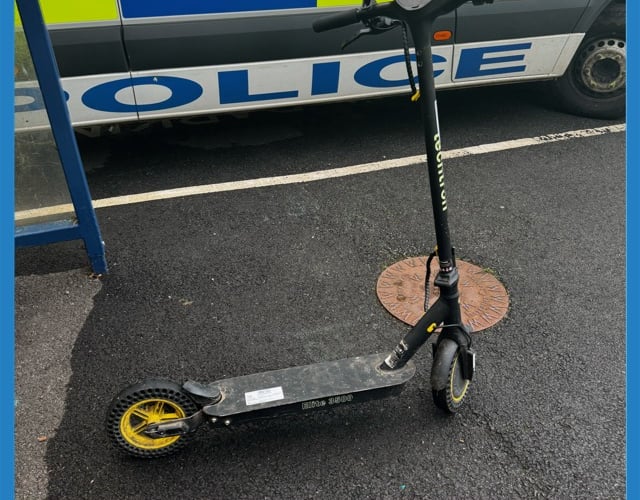 e-scooter seized by police. Photo Newton Abbot police 