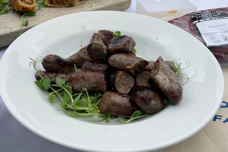 Venison sausages Powderham Farm Shop