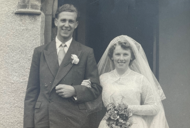 Don and Jean Balsom on their wedding day on October 20 1954