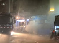 Firefighters tackle town centre blaze