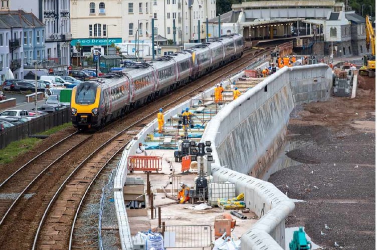 The seawall at Dawlish. Photo: Network Rail/LDRS