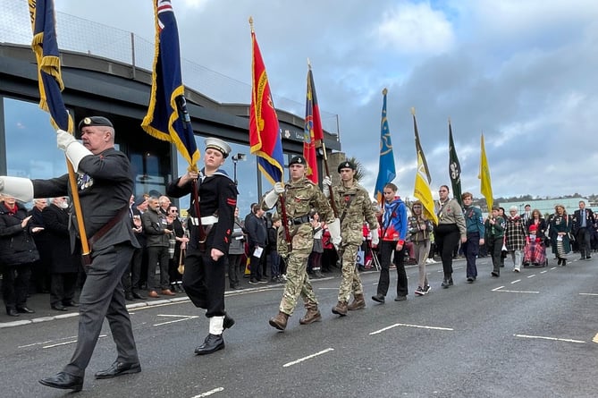 Teignmouth Remembrance Parade 2024 Standard Bearers