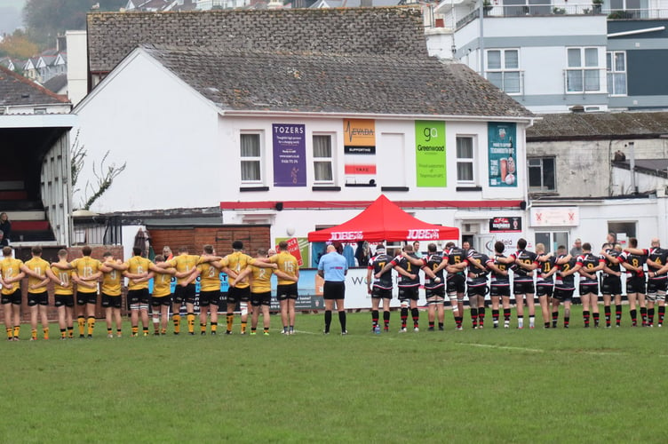 A minute's silence at Teignmouth RFC