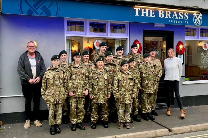 Alan and Mandy Riley are helped with the Poppy Appeal by a band of volunteers including Teignmouth's Army Cadets.