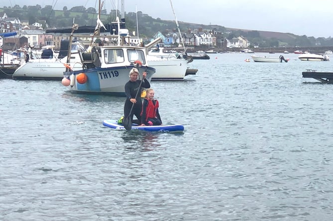 Paddleboarders on the River Teign at Teignmouth