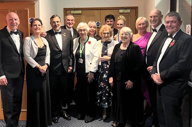 The Town Ball committee with guests Martin Wrigley MP, the Mayor and Mayoress of Newton Abbot and the representative from Children’s Hospice South West , Ms Brenda Hooton.