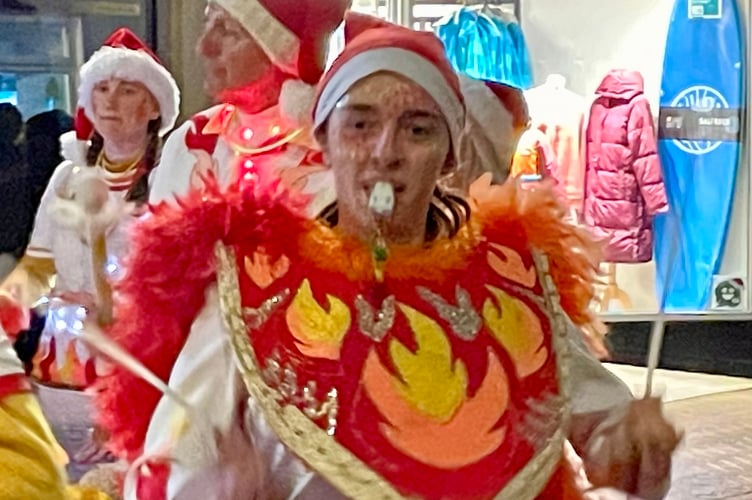 Samba band Street Heat brought a touch of colour, light and noise to the streets of Teignmouth ahead of the Christmas Lights Switch On 2024