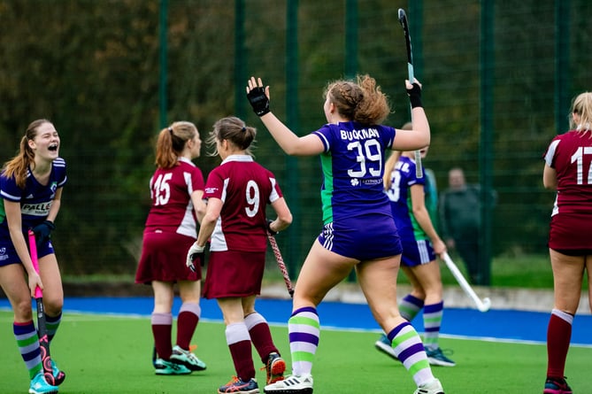 Emmie Buckman (#39) celebrates one of her two goals in the win over Dawlish