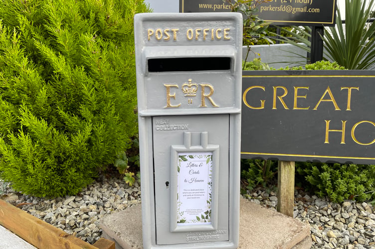 Letters to heaven post-box Parkers Funeral Directors Newton Abbot