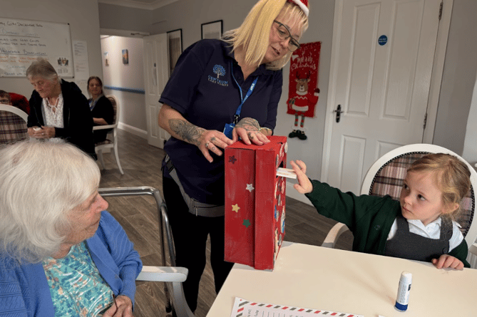 Intergenerational Festive Fun with children from Our Lady and St Patrick Primary School and residents from the White House care home in Teignmouth