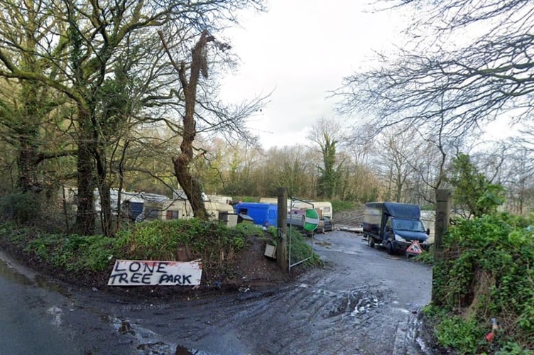 Traveller site at Haldon. Photo Google Streetview