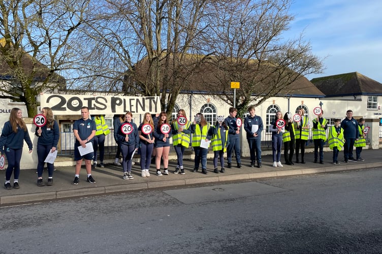 Dawlish College students launch their 20 is plenty campaign