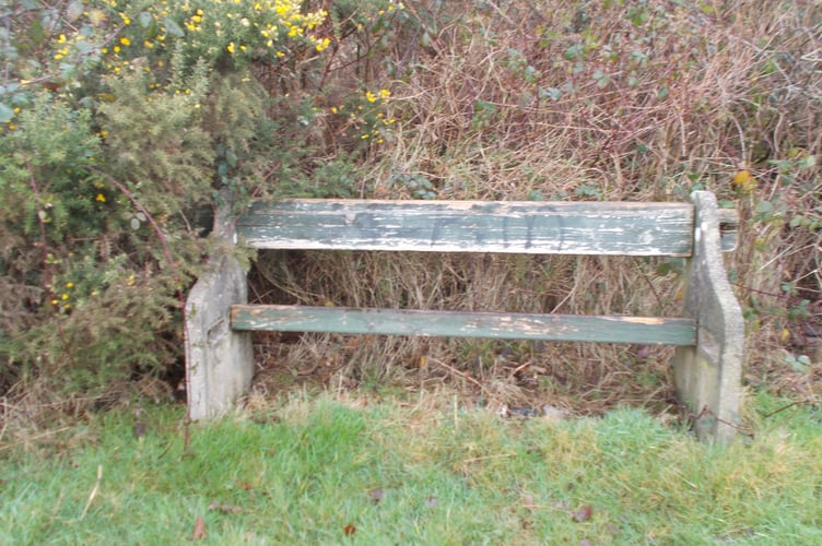 vandalised bench